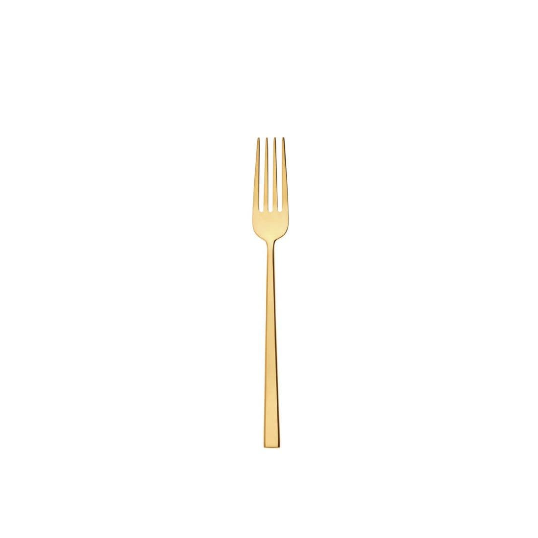 Cocktail/gebaksvork goud - 10 stuks
