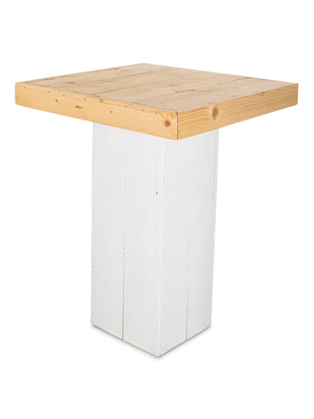 Statafel steigerhout mixed hout/wit 80x80cm