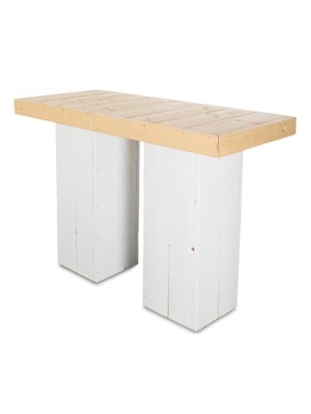 Statafel steigerhout mixed hout/wit 160x72cm