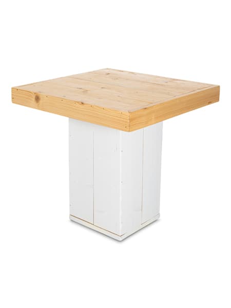 Tafel steigerhout hout/wit 80x80cm