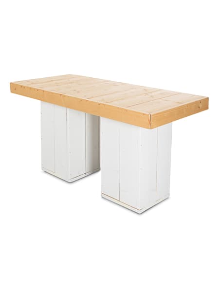 Tafel steigerhout hout/wit 160x72cm