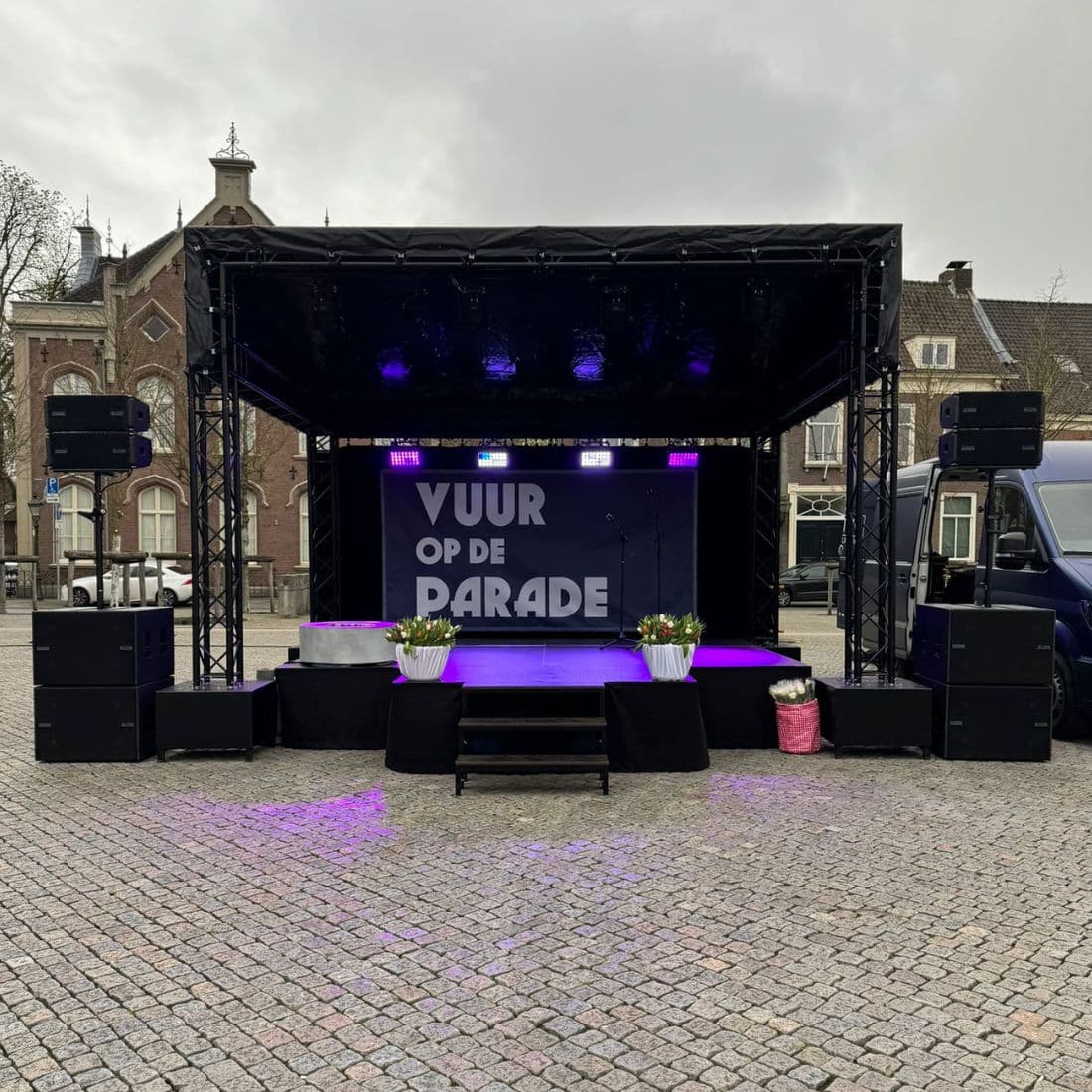 Podium overkapping - 600x400cm - zwart
