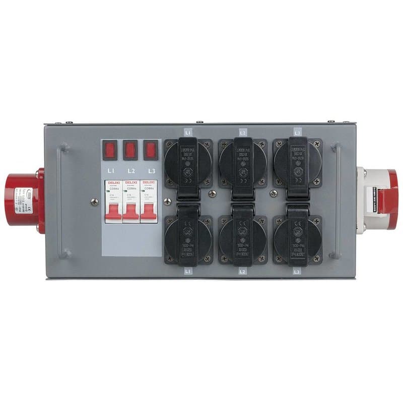 Showgear - 16A Power Splitter -> 6 x schuko