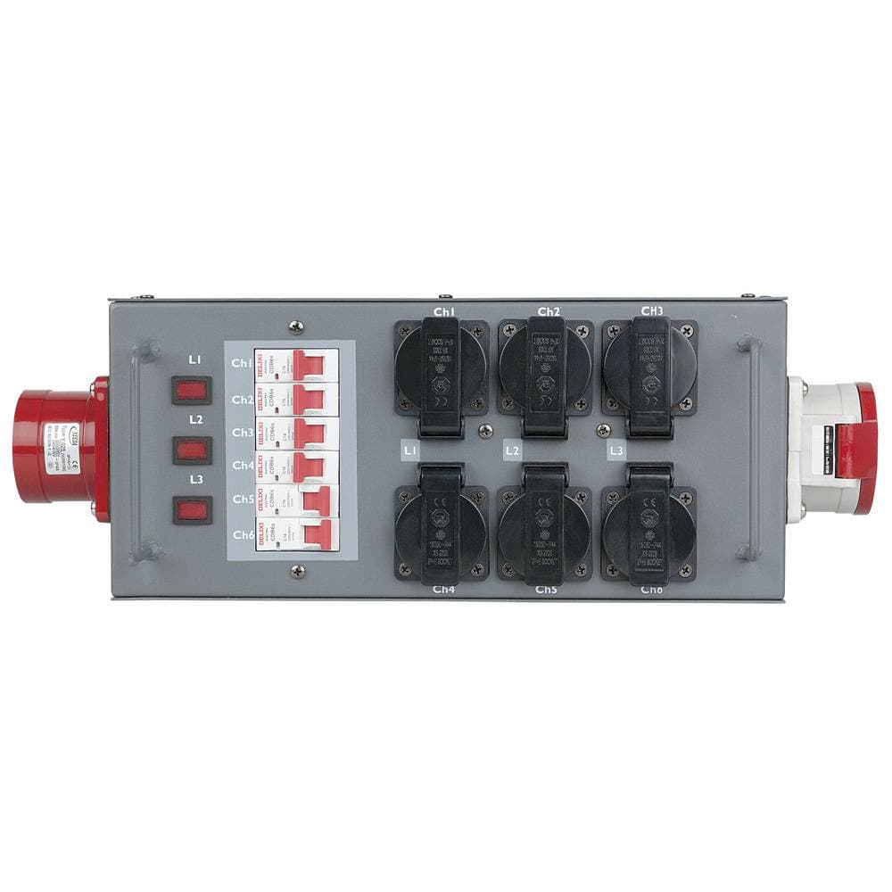 Showgear - 32A Power Splitter -> 6 x schuko