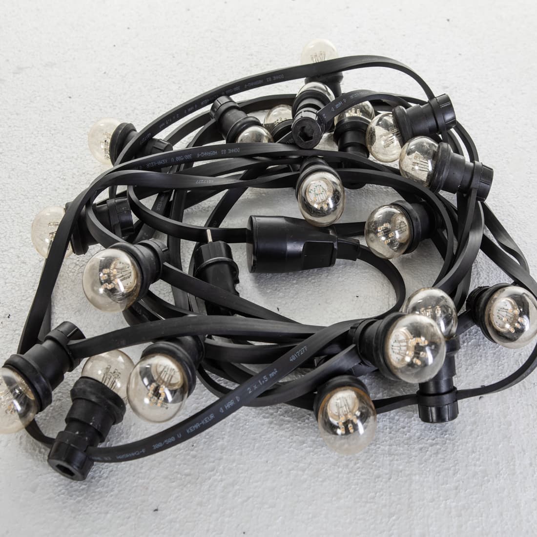 Prikkabel 10m met 20 witte led lampen (warm wit)