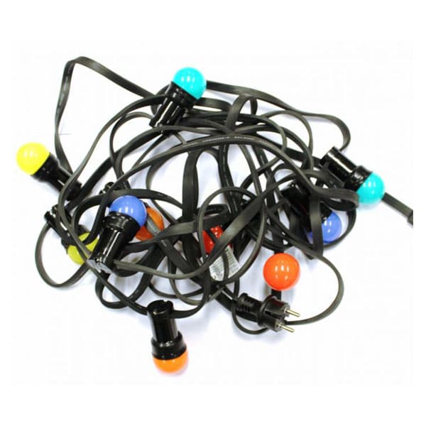 Prikkabel 10m met 20 gekleurde led lampen