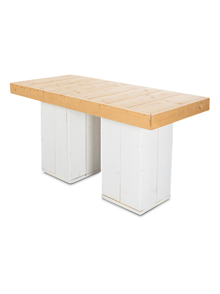 tafel steigerhout hout/wit 160x72cm